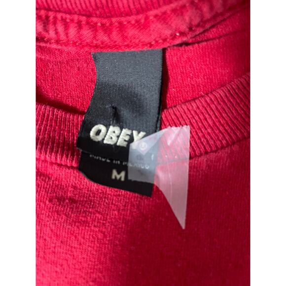Obey “Power” Panther Graphic T-Shirt Red Men’s Medium - Picture 6 of 6